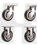 Rock Solid Heavy Duty Casters With Thick Flat Mounting Plates For Smooth Rolling Utility Cart Wheels Rust Proof 304 Stainless Steel