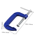 4 Inch Thickened G Clamp With Quick Release For Woodworking And DIY Projects Heavy Duty Metal C Clamp in blue color with dimensions