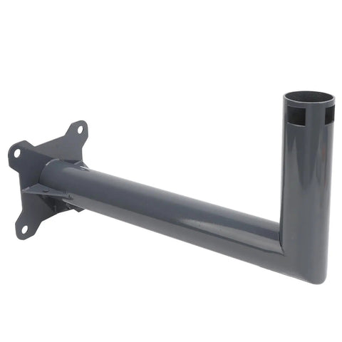 Heavy Duty Stainless Steel Satellite Internet Mount Kit For Roof Or Wall Bracket with side view showing mounting plate and tube