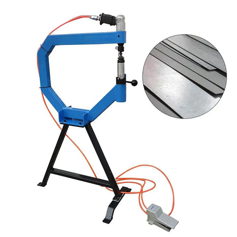 Badass Pneumatic Planishing Hammer Four Inch Throat Air Polisher With Three Piece Radius Anvils For Quick Sheet Metal Shaping And Hardcore Blacksmith Jobs Up To One Hundred Psi