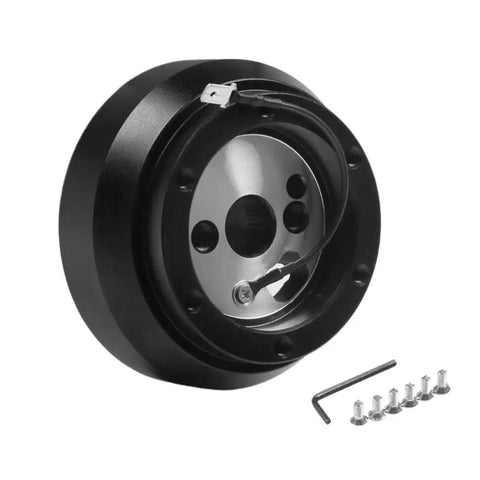 Short Hub Steering Wheel Adapter for SRT 4 170H Setup Easy Install Durable Aluminum Connector with screws and wrench visible