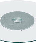 Rotating Lazy Susan Turntable With Tempered Glass Surface, 360 Degree Spin Serving Tray for kitchen featuring clear glass top
