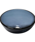 Clear Grey Glass Vessel Bathroom Sink For Small Bathrooms Above Counter Setup With Scratch Resistant Tempered Glass 12 Inch Size 1.75 Inch Drain No Overflow Standard Plumbing Fit Slick Modern Look