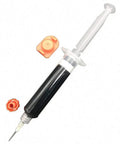 Pro Grade 10ML Black UV Solder Mask Kit With 1 Needle And Push Tool For PCB BGA Work, Prevents Corrosion And Arcing shown in syringe