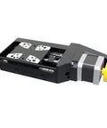 Rock Solid Precision Motorized Linear Translation Stage Featuring Electric Displacement Slide And Heavy Duty Stepper Actuator with metal base.