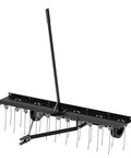 48 Inch Tow Behind Dethatcher With 24 Rustproof Tines And Heavy Duty Tires For Lawn Tractors ATVs UTVs Clears Thatch Dead Grass Pine Needles