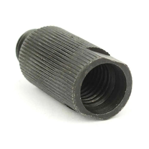 Tough As Nails Heavy Duty Steel Grinder Arbor Extension Adapter Featuring High Grip Texture For 58 By 11 Threads And Two Inch Length, close-up view.
