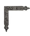 No Sweat Matte Black Forged Iron Corner Brackets For Barn Doors, 125mm single bracket, rugged design for sliding doors.