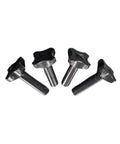 Four Pack M8 Clamping Nuts Screw Replacement Kit Rock Solid Fittings For Soft Serve Ice Cream Machines Floral Grip Handles Black Steel Hardware No Hassle Install - black steel knobs with knurled grip.