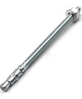 Quarter Inch By Four Inch Heavy Duty Zinc Wedge Anchor For Concrete And Masonry, metal fastener on white background