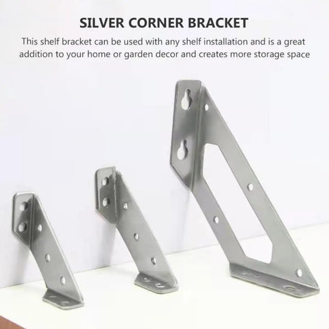 Heavy Duty Stainless Steel Angle Bracket Set Of 20 Corner Braces Tarnish And Rust Resistant Silver Shelf And Furniture Support Brackets