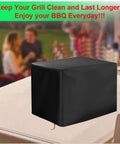 Infrared Grill Cover For Big Horn Outdoors Portable Infrared Gas Grill 600D Heavy Duty Waterproof Dustproof Shield For Tabletop Salamander Broiler Propane BBQ And Pizza Oven shown on a patio table.