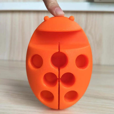 3D printed orange ladybug-shaped object using PLA Max Filament Flame Orange 1.75mm 1kg 3D Printer Filament 2.2lbs Spool Pro Plus