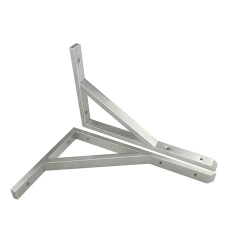 Top Notch Heavy Duty L Shape Shelf Brackets For Secure Wall Mounts, Corrosion Proof Stainless Steel Corner Supports, Easy Install Floating Rack Hardware, Built Like A Tank And Ready To Load Up, Set Of Two in silver finish.