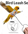 Anti Pinch Bird Flight Suit For Parrots And Small Birds, Prevent Loss, Adjustable Walking And Training Gear, White Traction Rope Set
