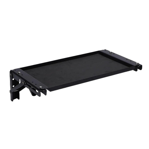 Foldable Magnetic Tool Tray With Aluminum Alloy Platform And Rubber Coated Surface for strong magnetic hold, ideal for onsite repairs, assembly, and modular toolbox systems, space saving workbench accessory, side view.