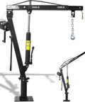 Built Tough Heavy Duty Folding Engine Hoist And Pickup Bed Tailgate Crane With Slick Hydraulic Winch Telescoping Boom side view