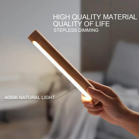 Hand holding Rechargeable Battery Operated Wall Sconce Night Light With 360 Degree Rotating Magnetic Ball No Fuss Cordless Lamp