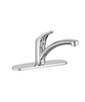Colony Pro Single Handle Kitchen Faucet With Deck Plate In Polished Chrome, Drip Free Ceramic Disc Valve, Memory Positioning Technology