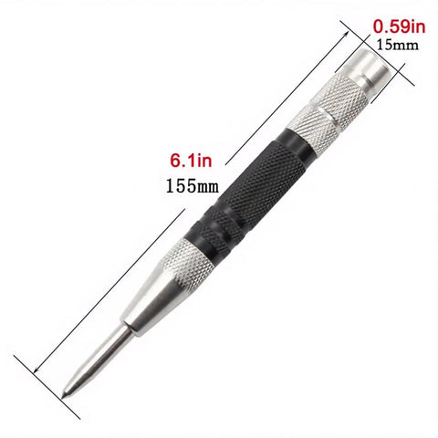 Heavy Duty Badass Automatic Center Punch Tool Super Slick Hole Marker And Scriber for precise markings on metal, wood, and plastic.