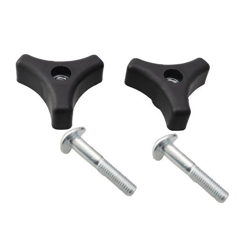2 Pack Triangle Handle Tightening Screw Kit For Lawn Mowers black durable plastic knob nut and bolt replacement