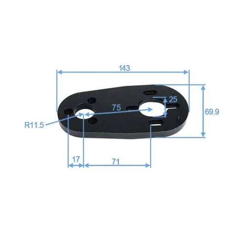 15.2 Inch Double Kingpin Trucks Kit For Electric Skateboard With Preinstalled Motor Mounts And One Stop Fittings diagram measurements