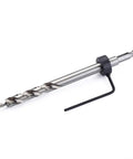 Two Pack Three Eighths Inch Pocket Hole Drill Bit Set With HSS Twist Step And Depth Stop Collar, close-up of single drill bit.