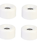 4 Pack Wear Resistant PU Double Row Roller Skate Wheels With Bearings In White For Quad Skates Indoor Outdoor Replacement