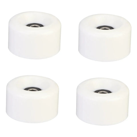 4 Pack Wear Resistant PU Double Row Roller Skate Wheels With Bearings In White For Quad Skates Indoor Outdoor Replacement