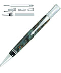 Executive Twist Ballpoint Pen Kit Starter Package For Woodturning Projects shown with assembly parts