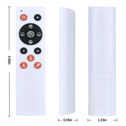 Universal Vibration Plate Remote Replacement For Exercise Machines Ready Out Of Box No Programming Needed, front and side view.