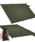 Ultralight Tent Footprint With 4000mm PU Waterproof Coating Silnylon Groundsheet shown folded and spread out with carry bag