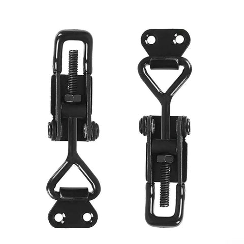 Beefy Toggle Clamp For Cabinets, Doors, Lockers, Boxes And Vehicles, Adjustable Mounting, 220 Lb Holding Power, Durable Steel Hasp Catch Clip, Easy Install, Versatile Latch Solution, black