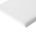 UHMW Plastic Sheet 0.25 Inch Thick By 4 Inch Wide By 46 Inch Long Beefy, showing corner view, flat white surface, ideal for sleds