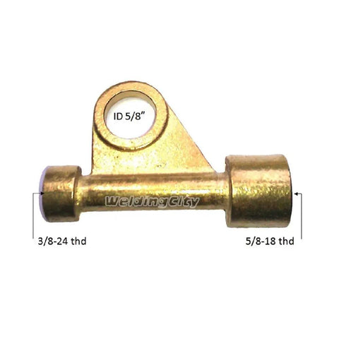 Pro Grade 150 Amp WP 17FV Air Cooled TIG Torch adapter fitting with thread measurements highlighted