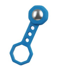 No Sweat Heavy Duty Magnetic Stud Finder Wall Scanner With A Rock Solid 27 Pound Pull Straight Up, blue handle with magnetic ball.