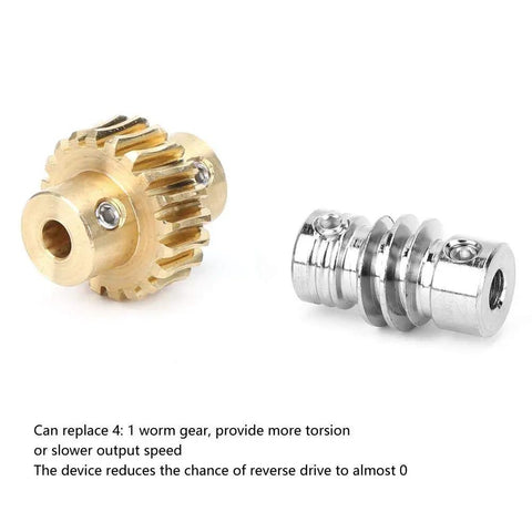20 To 1 Bronze Worm Gear Set With Metal Shaft High Torsion Replacement For 4 To 1 Speed Industrial Robot Parts For DIY Projects Beefy Torque Boost For Precise Slow Motion And Easy Installation, bronze gear and metal shaft
