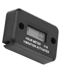 Wireless Hour Meter For Lawn Mowers And Diesel Electric Engines Waterproof Digital Run Time Gauge Rugged Outdoor No Fuss Maintenance DJ103 Easy Install On Site compact black vibration-activated digital hour meter