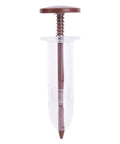 Portable Handy Ergonomic Seed Spreader And Seeder Tool For Lawn And Garden, showing precise mini sowing design with brown handle