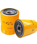 Premium 10 Pack Jcb Transmission And Coolant Filter Assortment showing two yellow steel filters designed for efficient filtration.