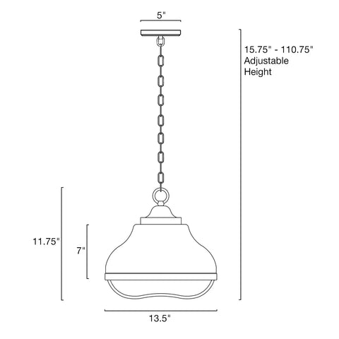 Diagram of Ezra 14 Inch 3 Light Modern Pendant Light With White Metal Shade And Brushed Nickel Finish Retro Chic Ceiling Fixture