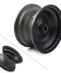 6 Inch 145 70 6 Black Wheel Rim For Go Kart Off Road Dirt Pit Bike Aluminum Durable Rim, side and angled view