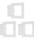 White Hinged Removable Drywall Access Panels Smooth Action Straightforward Install No Hassle Wall Cover For Plumbing Electrical Wiring Heavy Duty Abs Plastic 3 Pack 5 By 5 Inches.