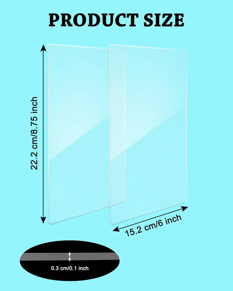 4 Pack Transparent Die Cutting Pads For Scrapbooking Machines, 8.75 x 6 Inch Clear Polycarbonate Cutting Plates size details
