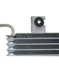 Upgrade Your Ride With This Killer Hsgyzcpa Transmission Oil Cooler Built For All You Nissan Drivers Out There On The 2.0L Engine Models From Years 2013 Through 2017 Like Those Solid Vans So You Can Chill And Not Overheat While Cruising The Streets. close-up metal transmission oil cooler with mounting bracket and inlet tube