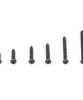 Black Wood Screw Kit, 485-Piece Assortment With Pan Head, Truss Head, And Flat Head Screws, 20 Size Options For Wood And Plastic, DIY Ready High-Precision Threads For A Strong, Long-Lasting Hold. black zinc-plated screws in varied lengths