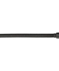 Close-up of a stretchable metal shower hose 60 to 82 inch with brass nut fittings Venetian Bronze finish.