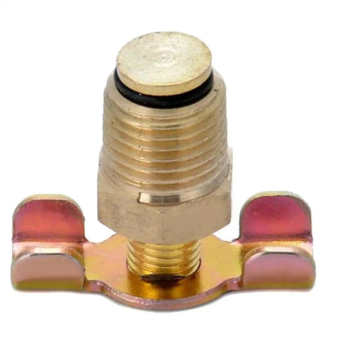 Three Eighths Inch NPT Solid Brass Drain Valve for Air Compressors and Tank Drains Petcock Water Drain Fittings front view