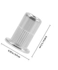 Grab This Heavy Duty Stainless Steel M4 Flat Head Rivet Nuts Knurled Tool Kit For Serious Automotive Repairs, 0.43 x 0.35 in insert