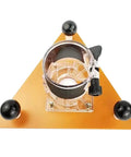 Heavy Duty Electric Wood Slotting And Chamfering Machine Inside Roll Away Case For Crisp Corner Bevels with clear base and adjustable settings.